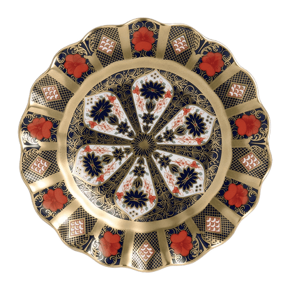 Royal Crown Derby Old Imari Solid Gold Band Fluted Dessert Plate (22cm) – official product image