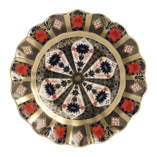 Royal Crown Derby Old Imari Solid Gold Band Fluted Dessert Plate (22cm) – official product image