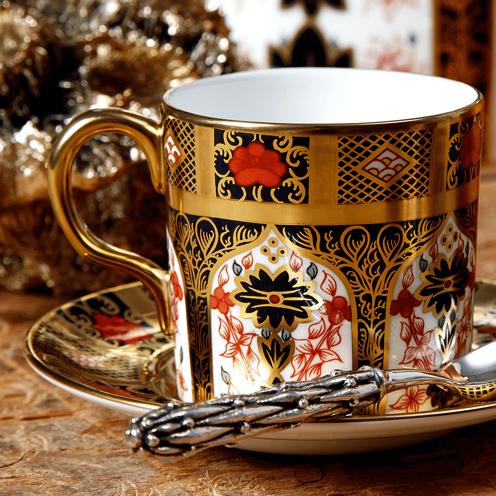 Royal Crown Derby Old Imari Solid Gold Band Coffee Cup (85ml) – alternate official product image