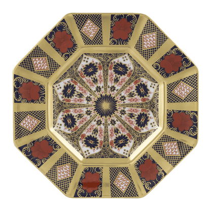 Royal Crown Derby Old Imari Solid Gold Band Octagonal Plate (22.5cm) – official product image