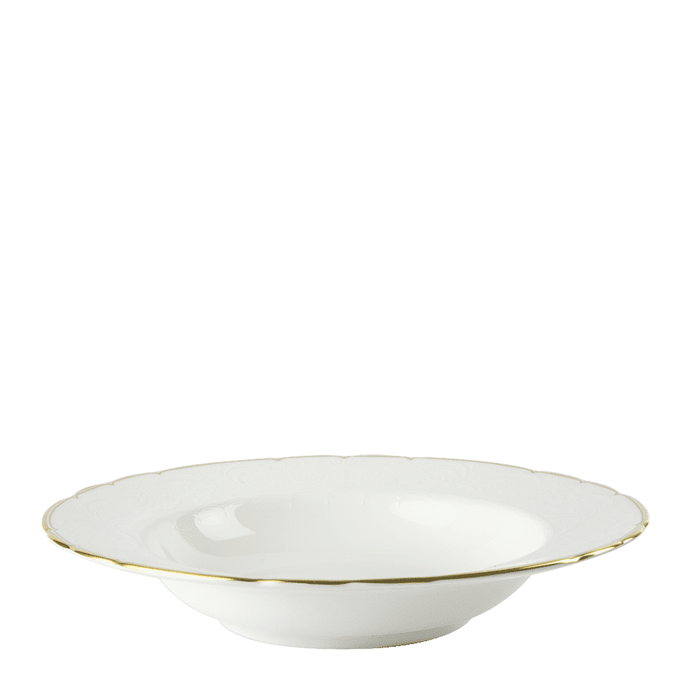 Royal Crown Derby Darley Abbey Pure Gold Rim Soup Bowl (21cm) – alternate official product image