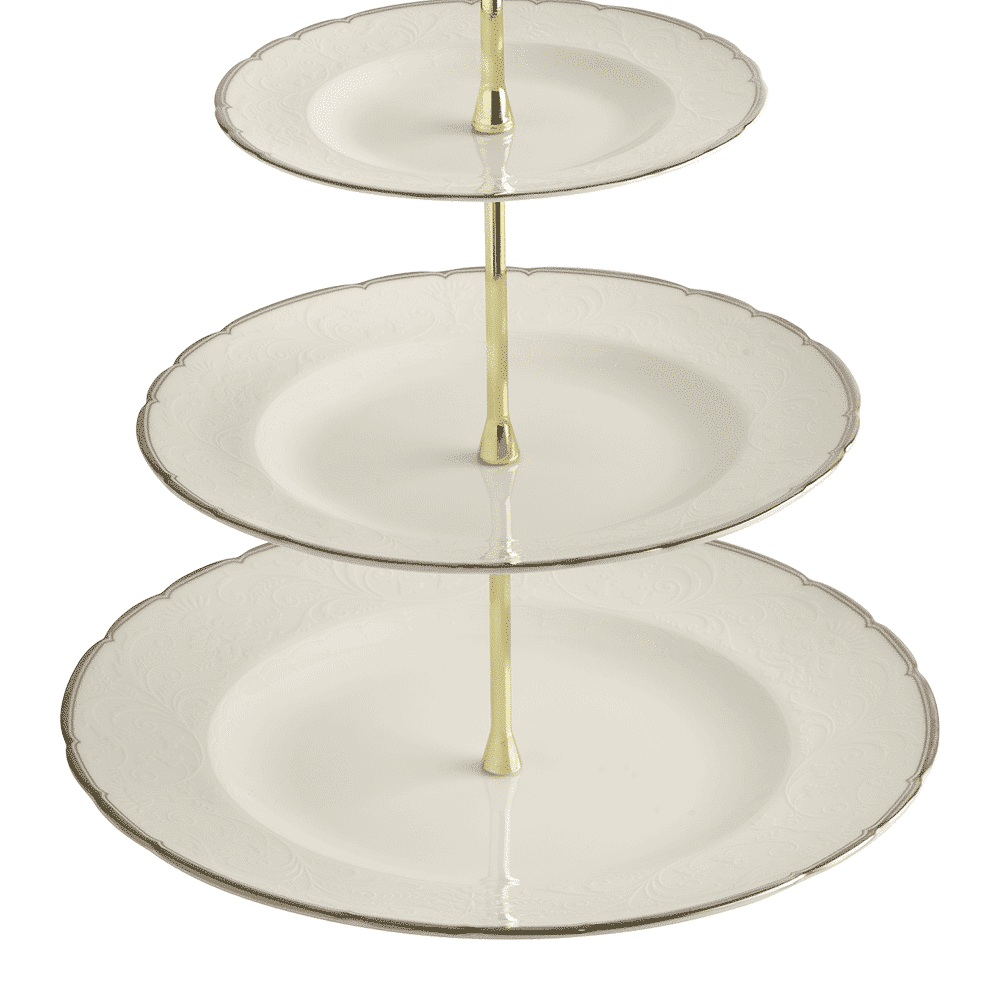 Royal Crown Derby Darley Abbey Pure Gold Three Tier Cake Stand (34cm) – official product image