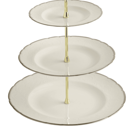 Royal Crown Derby Darley Abbey Pure Gold Three Tier Cake Stand (34cm) – official product image