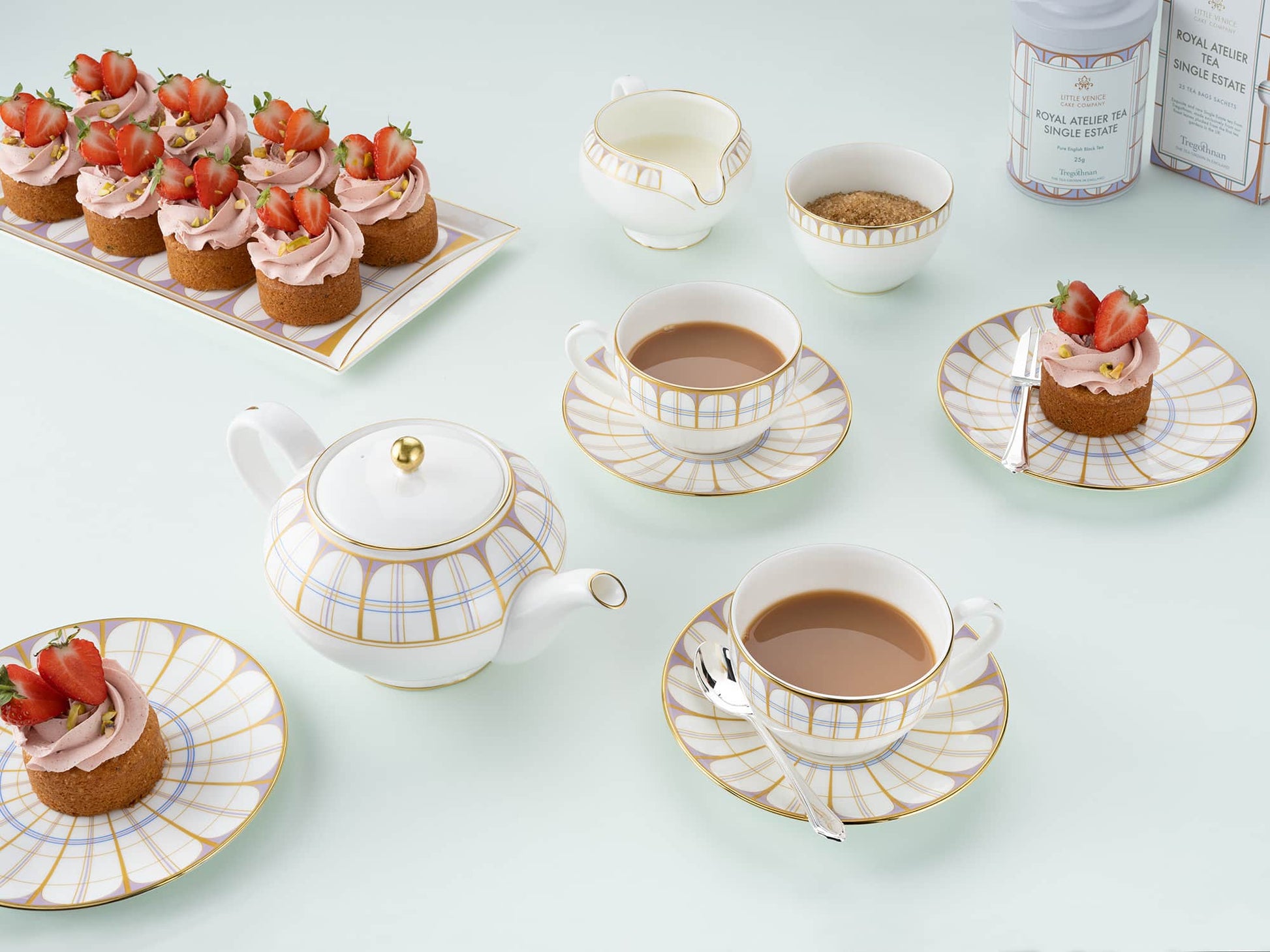 Royal Crown Derby Little Venice Cake Company Cream Jug and Sugar Bowl (boxed) – alternate official product image