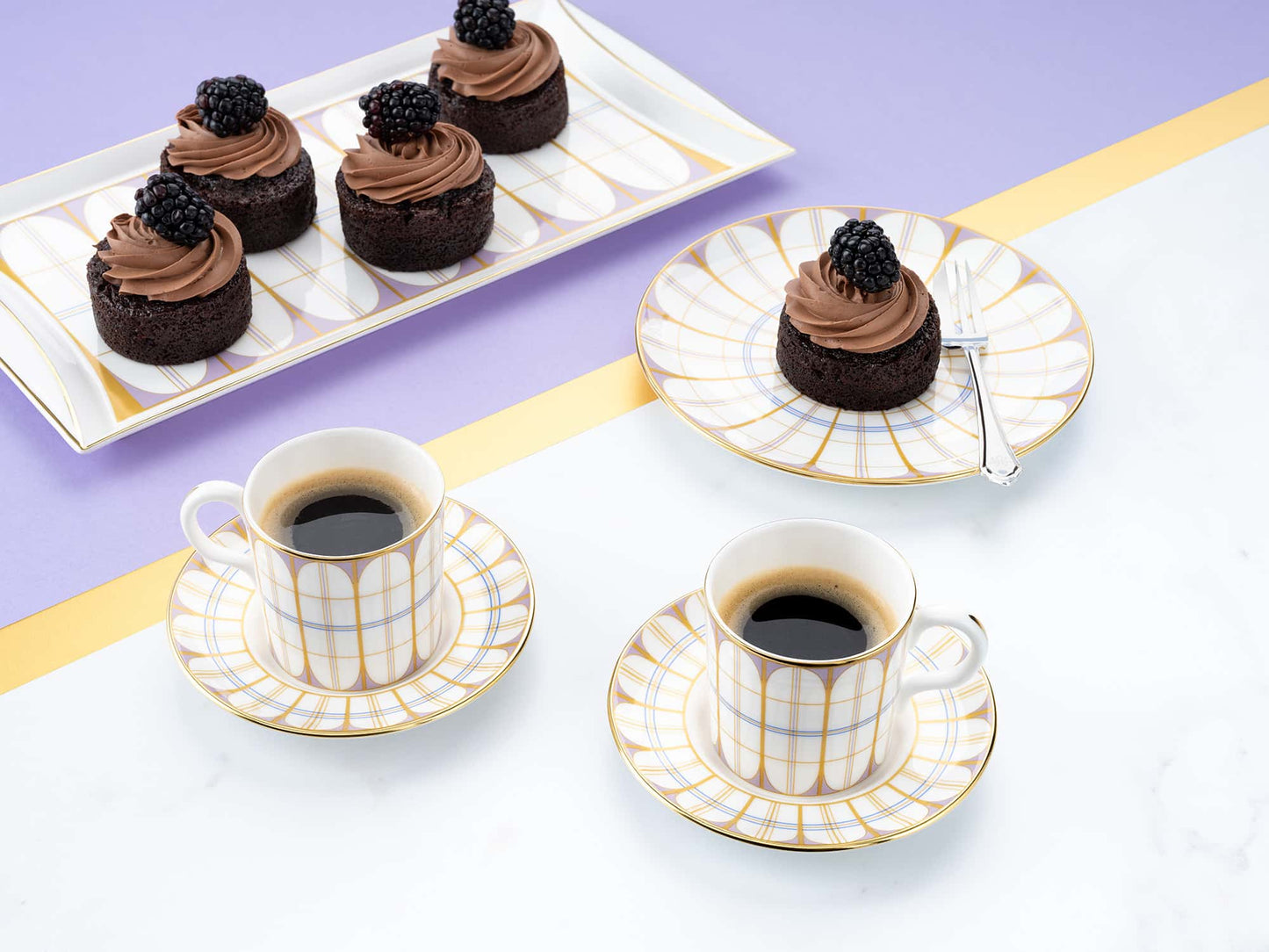 Royal Crown Derby Little Venice Cake Company Coffee Cups and Saucers (boxed) – alternate official product image
