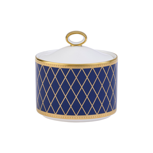 Royal Crown Derby Majestic Navy Blue Covered Sugar (170ml) – official product image