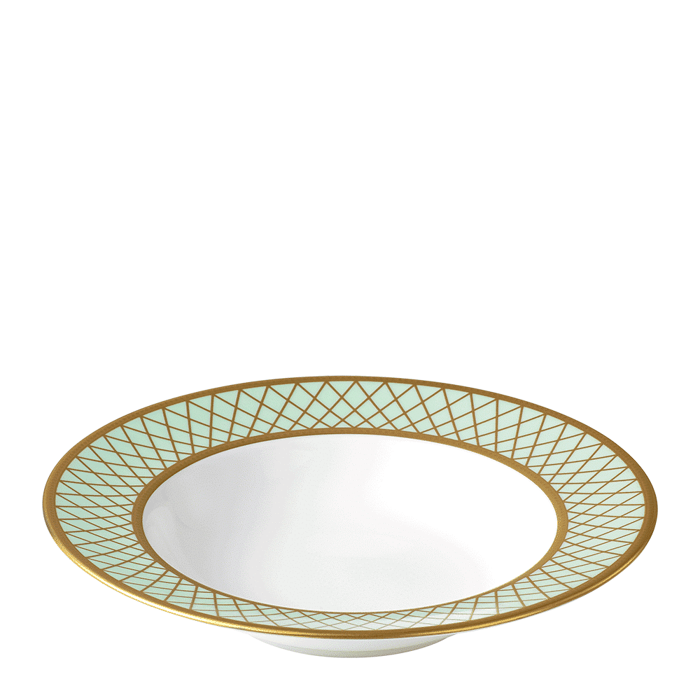 Royal Crown Derby Majestic Mint Green Rim Soup Bowl (21cm) – alternate official product image