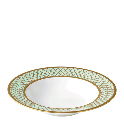 Royal Crown Derby Majestic Mint Green Rim Soup Bowl (21cm) – alternate official product image