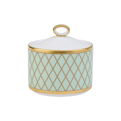 Royal Crown Derby Majestic Mint Green Covered Sugar (170ml) – official product image