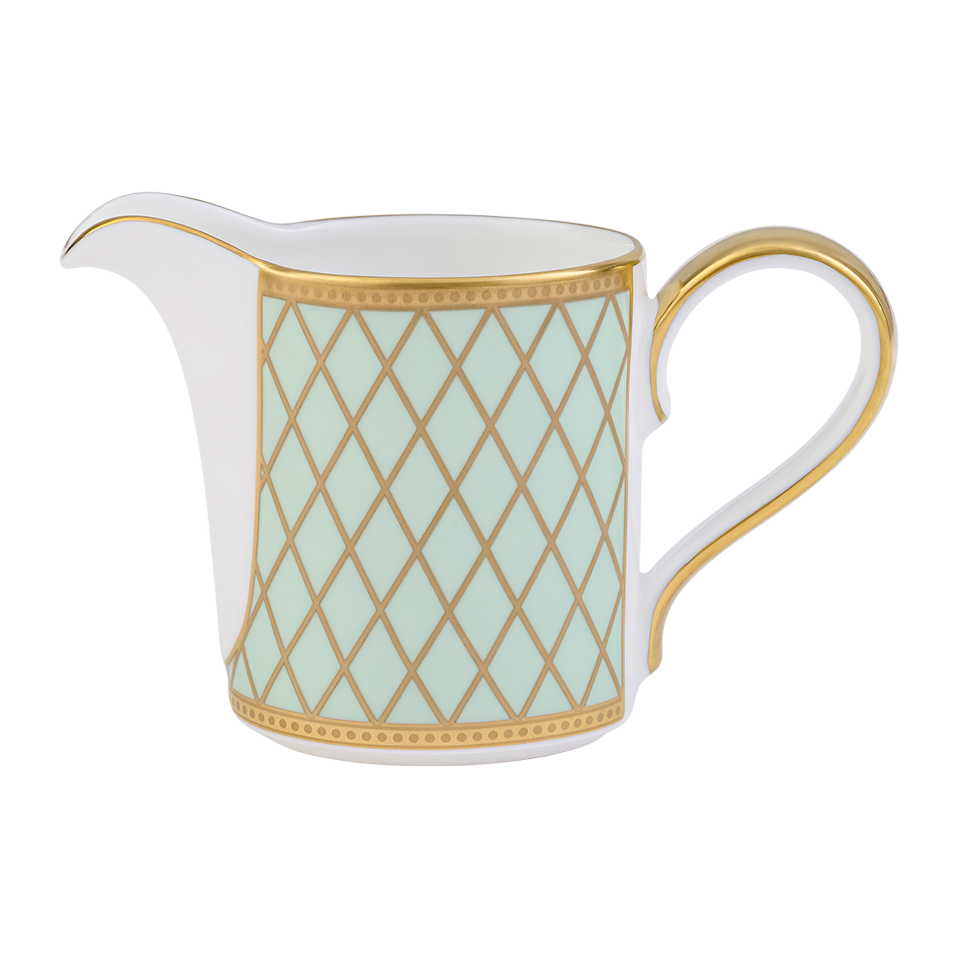 Royal Crown Derby Majestic Mint Green Cream Jug (115ml) – official product image