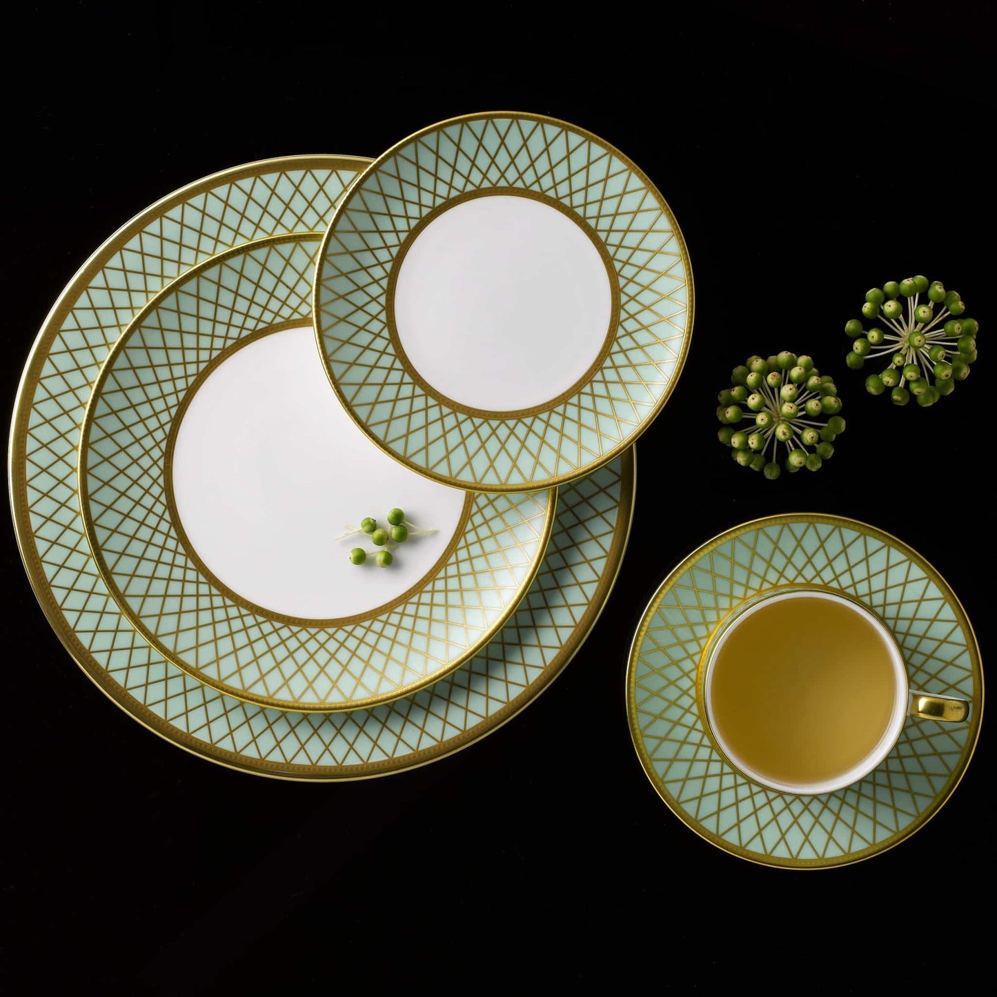 Royal Crown Derby Majestic Mint Green Teacup (250ml) – alternate official product image