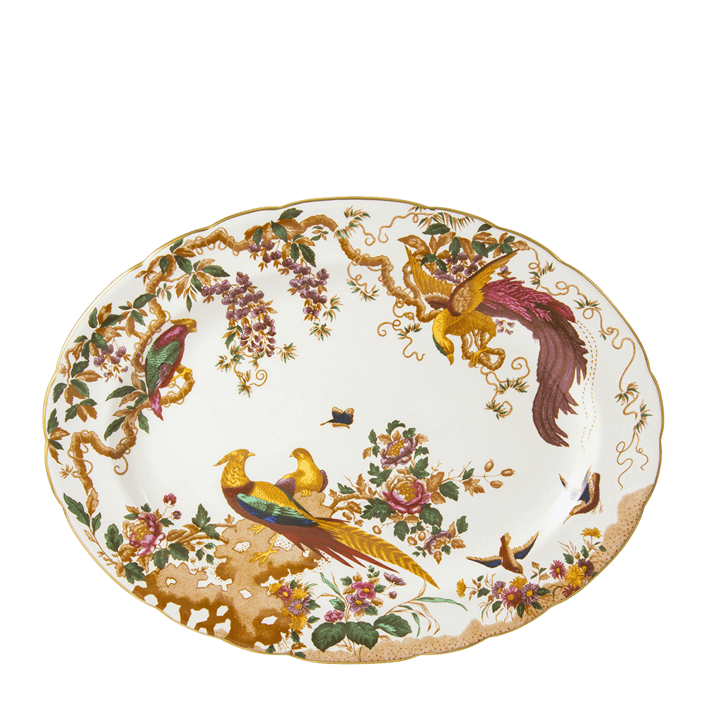 Royal Crown Derby Olde Aves Oval Dish (41cm) – official product image