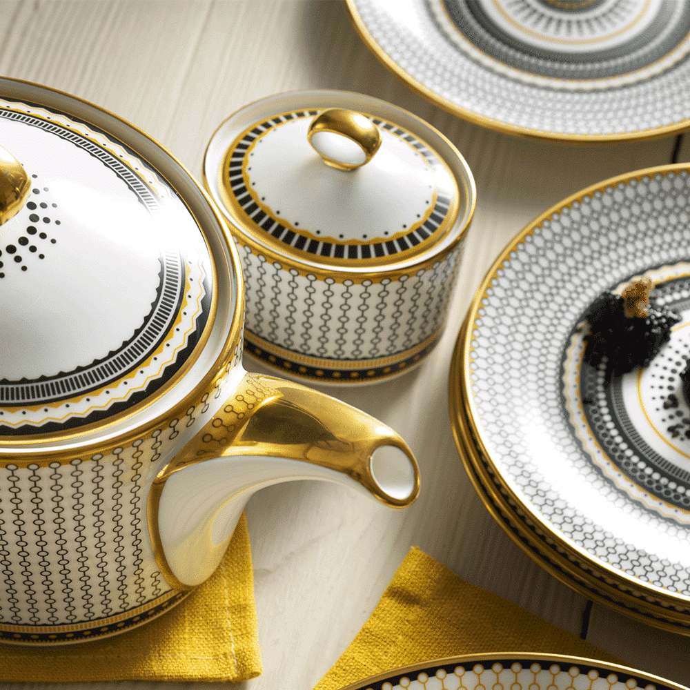 Royal Crown Derby Oscillate Onyx Covered Sugar (170ml) – alternate official product image