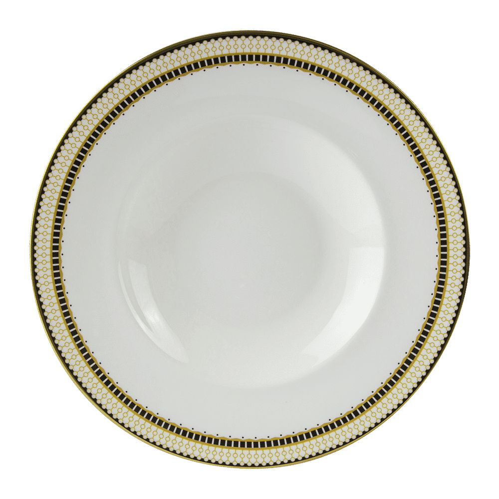 Royal Crown Derby Oscillate Ochre Rimmed Bowl (27cm) – official product image