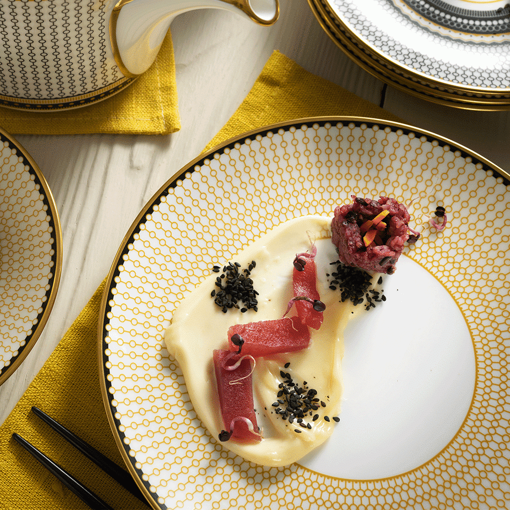 Royal Crown Derby Oscillate Ochre Salad Plate (21cm) – alternate official product image