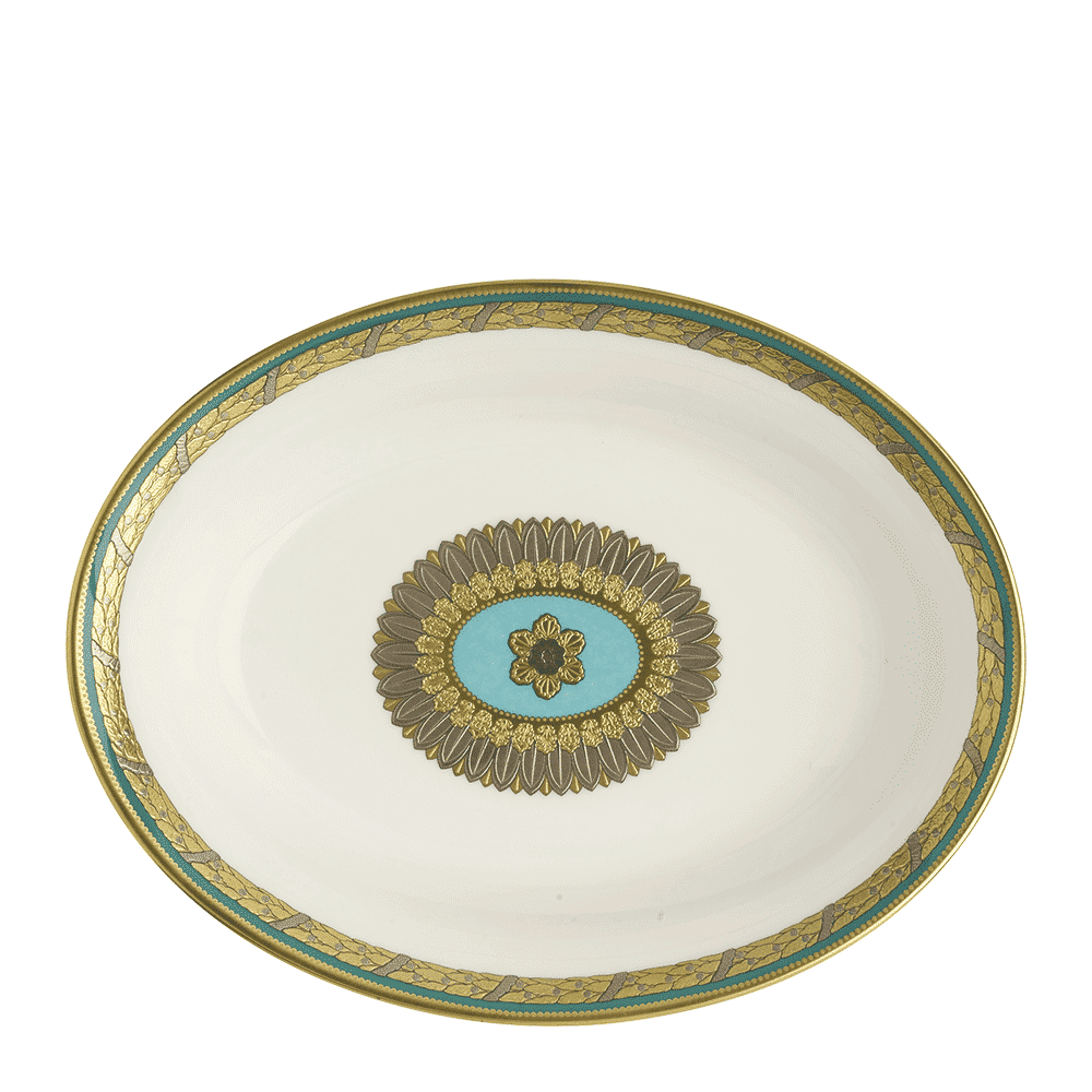 Royal Crown Derby Turquoise Palace Open Vegetable Dish (26cm) – alternate official product image