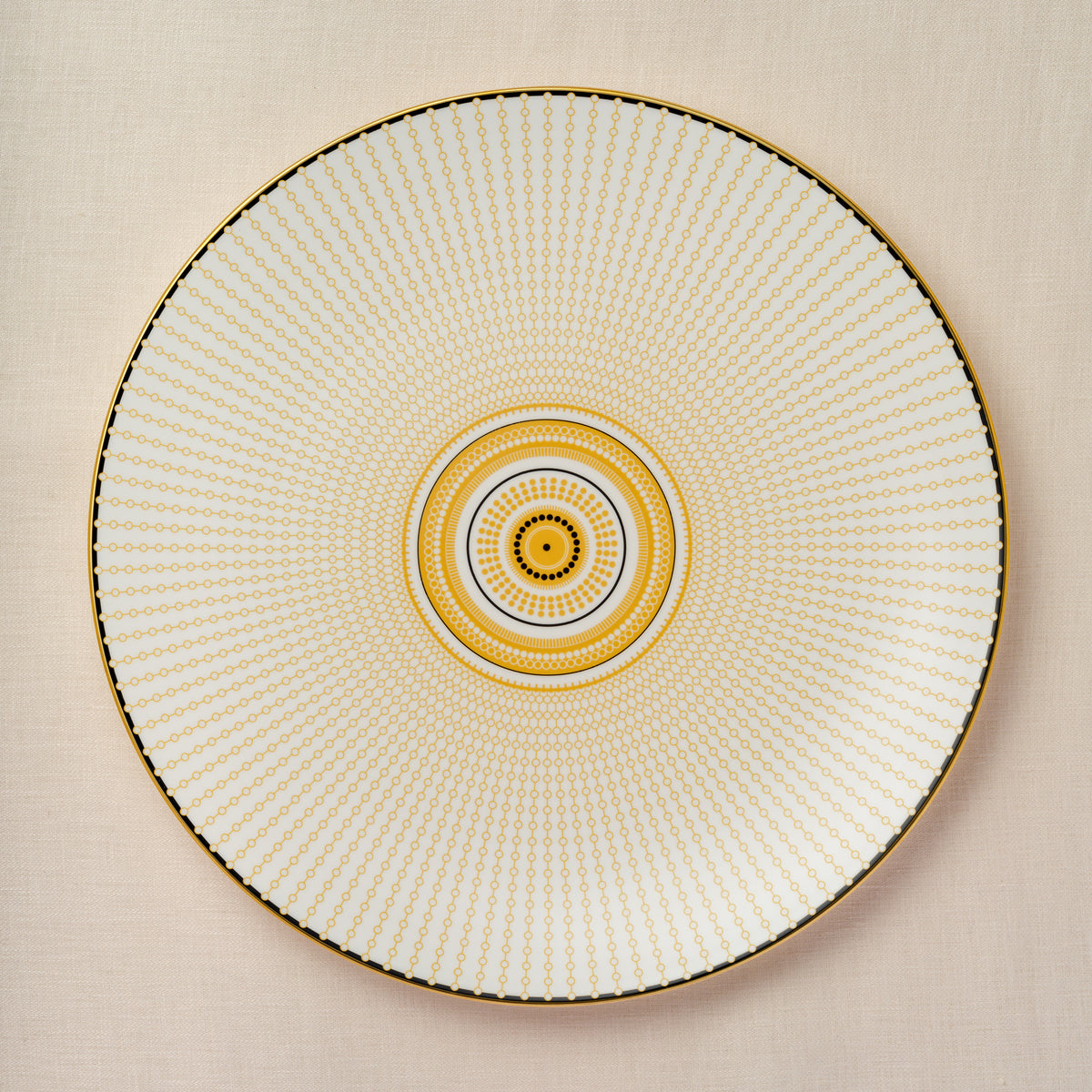 Royal Crown Derby Oscillate Ochre Rimmed Bowl (27cm) – alternate official product image