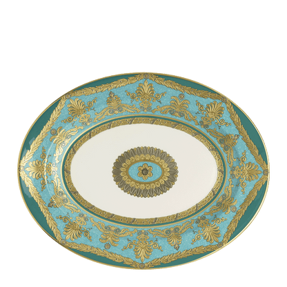 Royal Crown Derby Turquoise Palace Oval Dish (34cm) – official product image