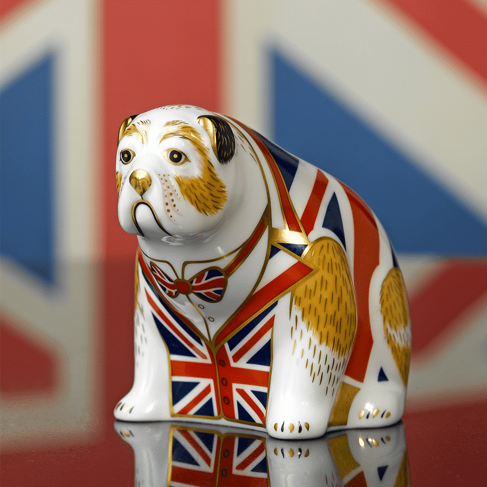 Royal Crown Derby Union Jack Bulldog – official product image