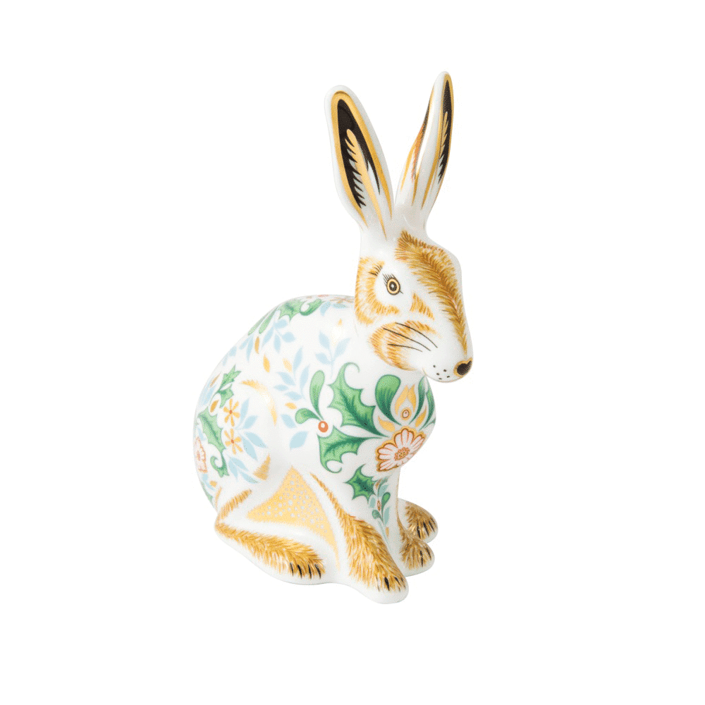 Royal Crown Derby Winter Hare – alternate official product image