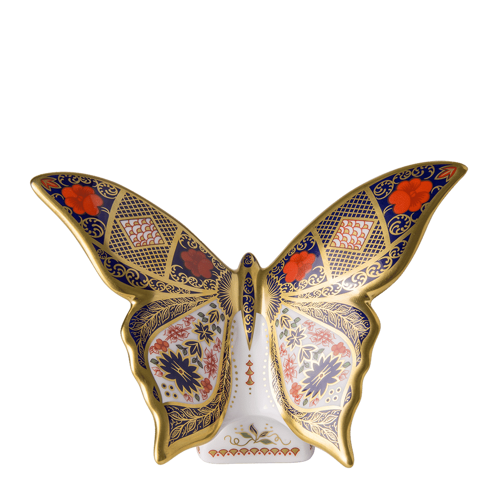 Royal Crown Derby Old Imari Solid Gold Band Butterfly – alternate official product image