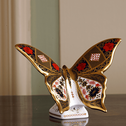 Royal Crown Derby Old Imari Solid Gold Band Butterfly – official product image