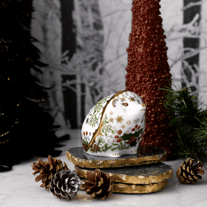 Royal Crown Derby Christmas Hedgehog – official product image