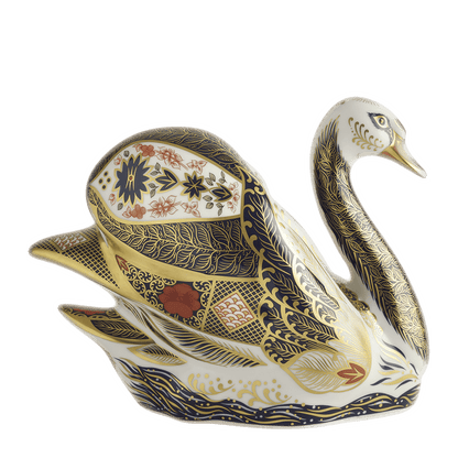 Royal Crown Derby Old Imari Solid Gold Band Swan – alternate official product image