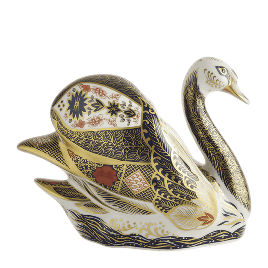 Royal Crown Derby Old Imari Solid Gold Band Swan – alternate official product image