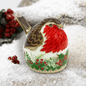 Royal Crown Derby Christmas Wreath Robin – official product image