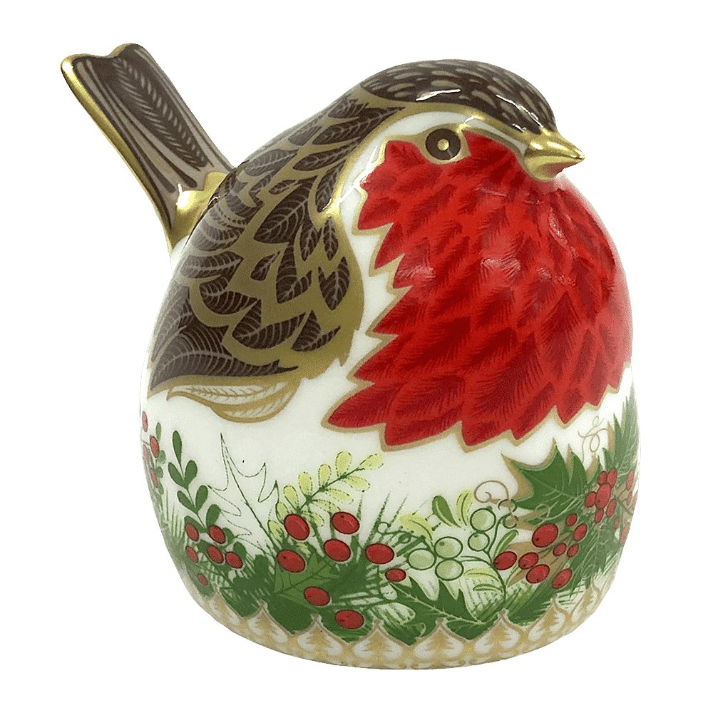 Royal Crown Derby Christmas Wreath Robin – alternate official product image