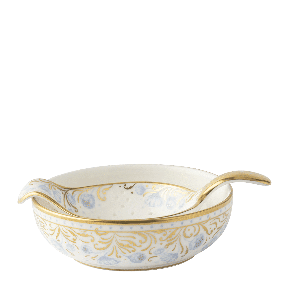Royal Crown Derby Royal Peony Blue Tea Strainer and Drip Bowl (10cm) – official product image