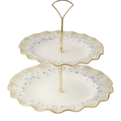 Royal Crown Derby Royal Peony Blue Two Tier Cake Stand (24cm) – official product image