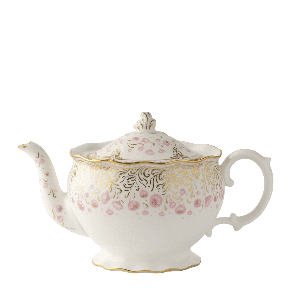 Royal Crown Derby Royal Peony Pink Teapot (1000ml) – official product image