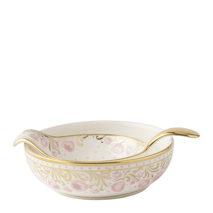 Royal Crown Derby Royal Peony Pink Tea Strainer and Drip Bowl (10cm) – official product image