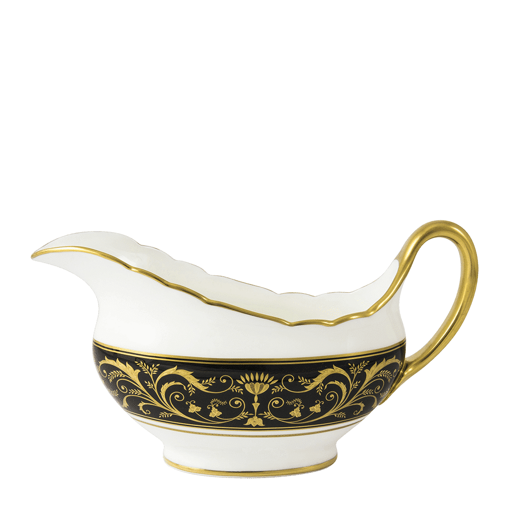 Royal Crown Derby Regency Black Sauce Boat (450ml) – official product image