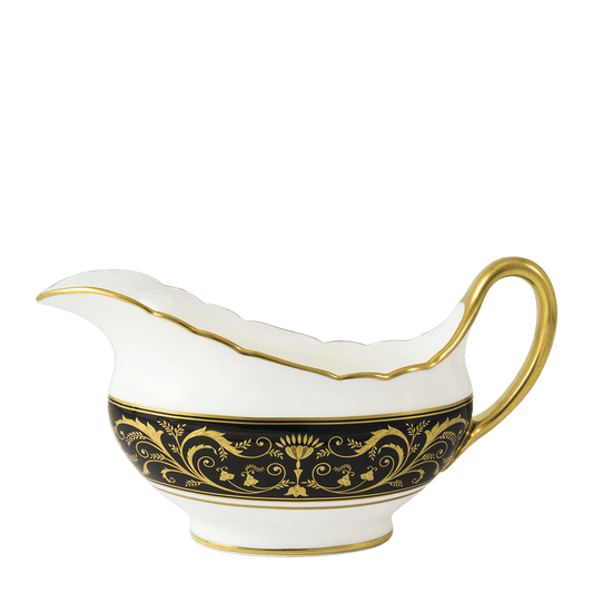 Royal Crown Derby Regency Black Sauce Boat (450ml) – official product image