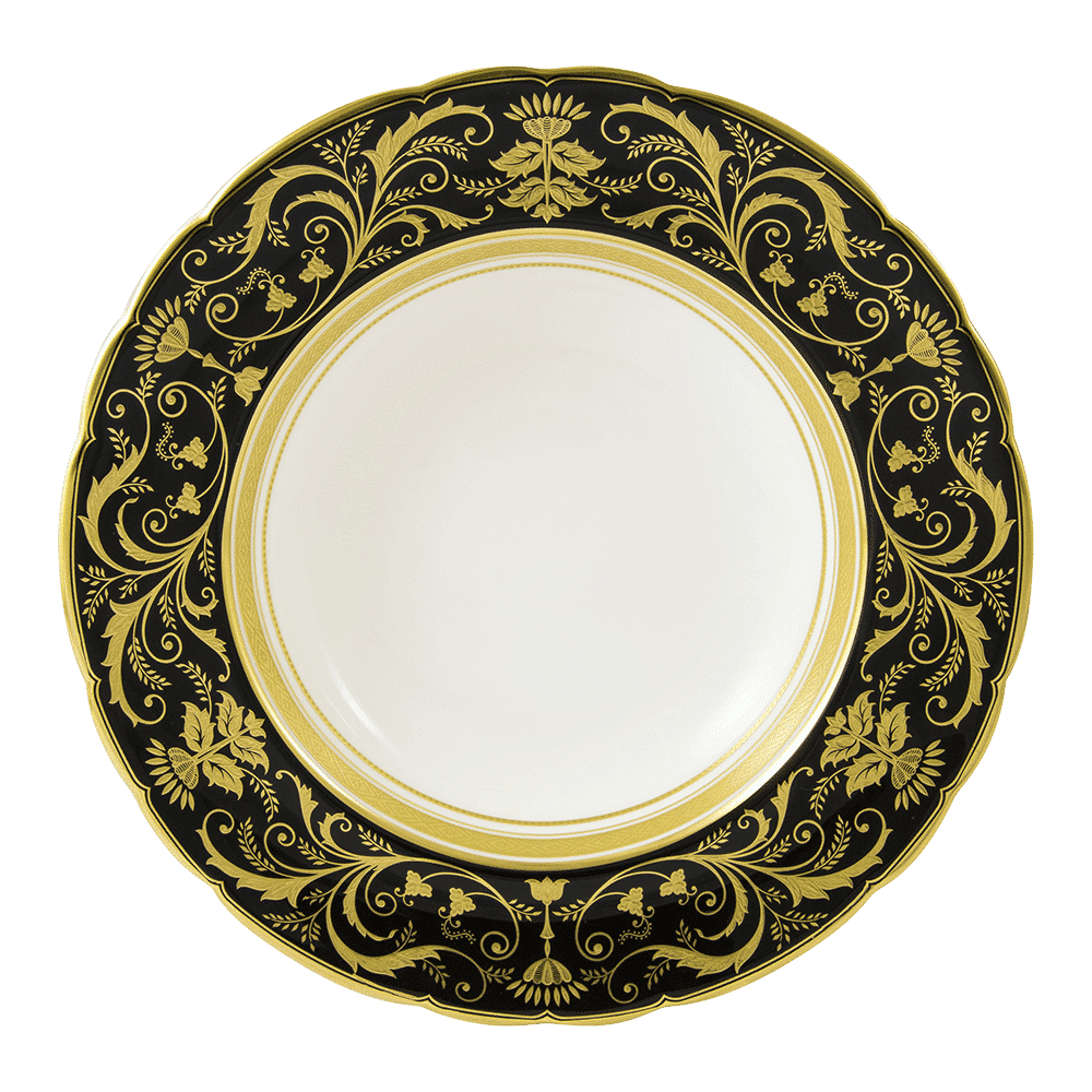 Royal Crown Derby Regency Black Rim Soup Bowl (21cm) – official product image