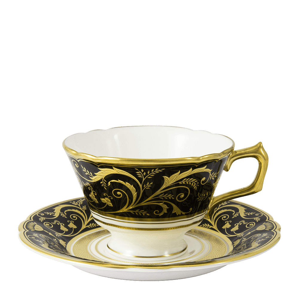 Royal Crown Derby Regency Black Tea Saucer (14cm) – alternate official product image