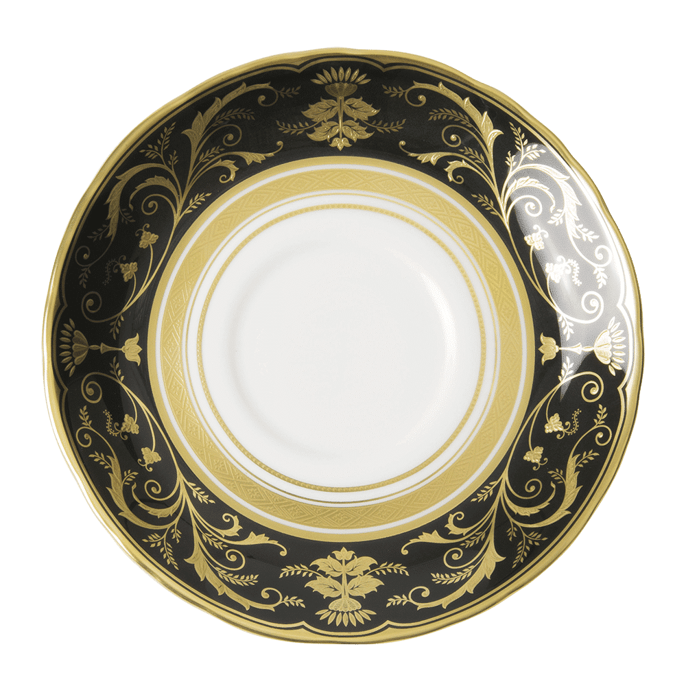 Royal Crown Derby Regency Black Breakfast Saucer (16cm) – official product image
