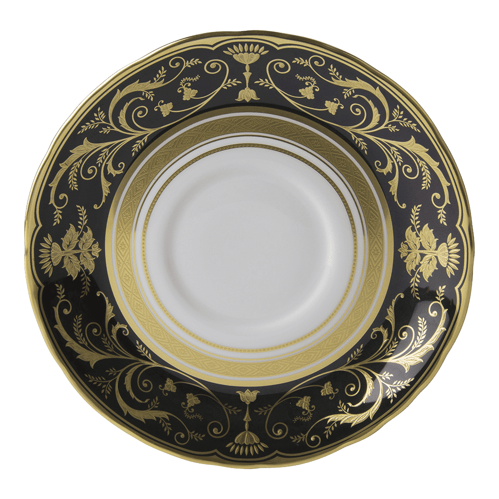 Royal Crown Derby Regency Black Cream Soup Saucer (16cm) – official product image