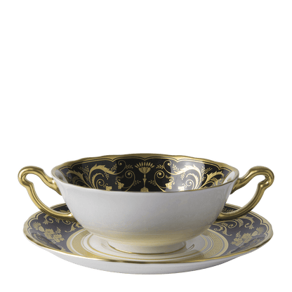 Royal Crown Derby Regency Black Cream Soup Saucer (16cm) – alternate official product image