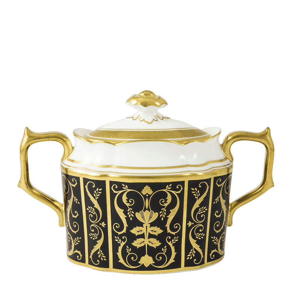 Royal Crown Derby Regency Black Covered Sugar (310ml) – official product image