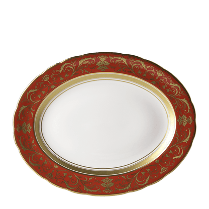 Royal Crown Derby Regency Red Oval Dish (34cm) – official product image