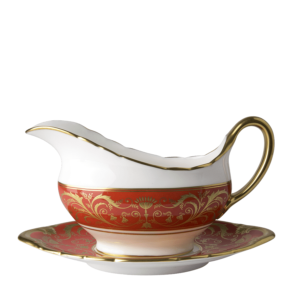 Royal Crown Derby Regency Red Sauce Boat (450ml) – alternate official product image