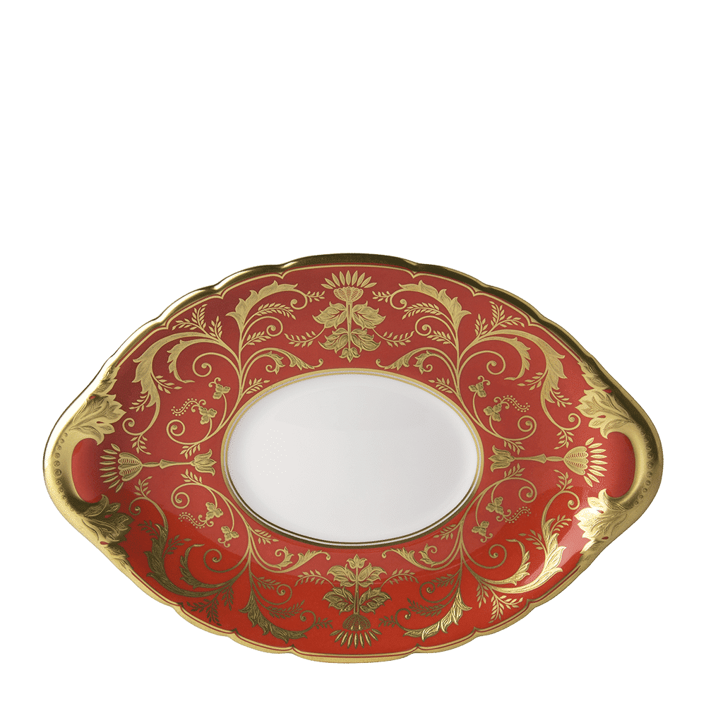 Royal Crown Derby Regency Red Sauce Boat Stand (21cm) – official product image