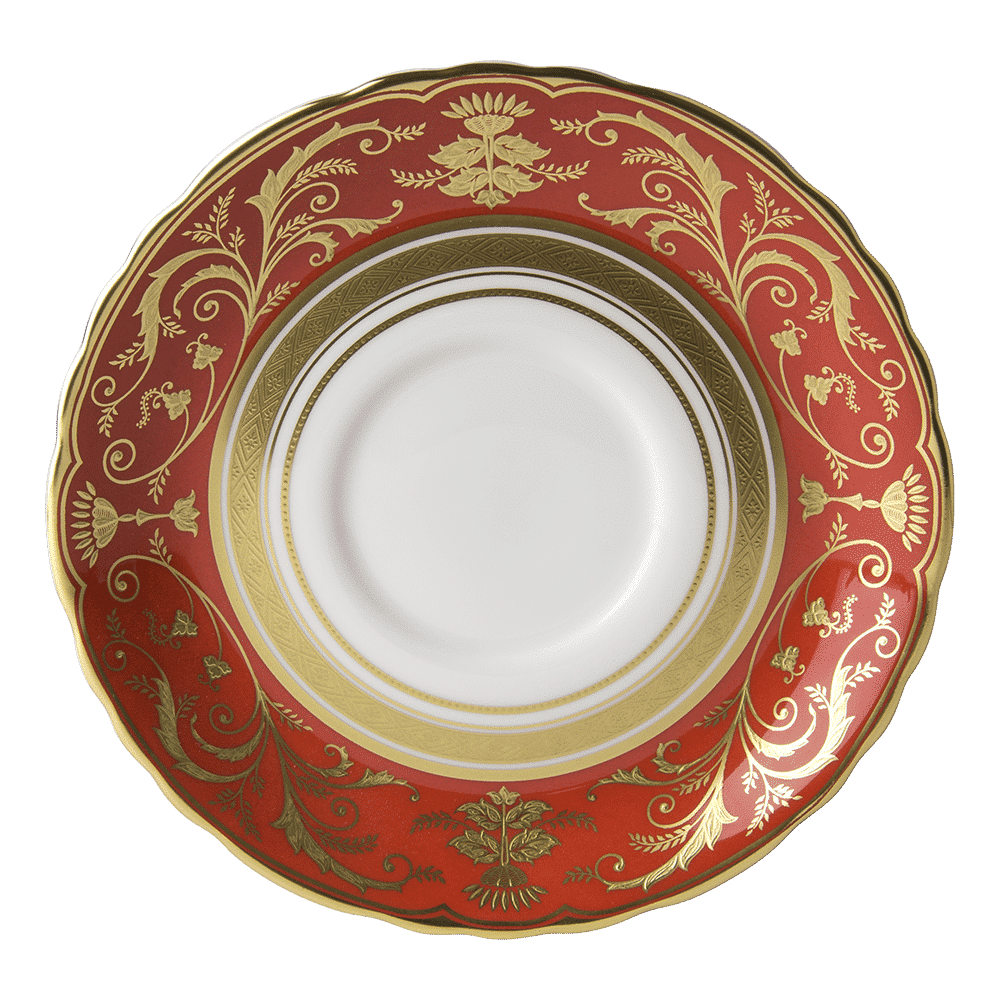 Royal Crown Derby Regency Red Cream Soup Saucer (16cm) – official product image