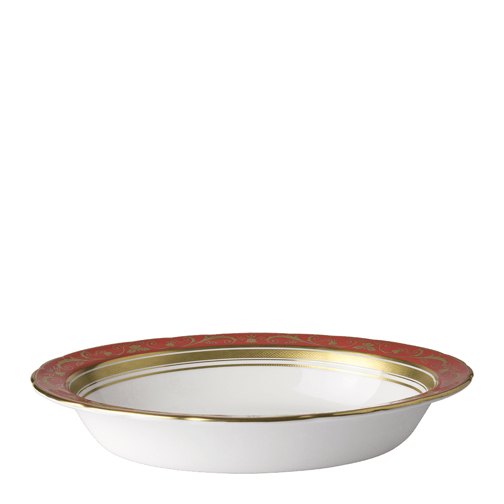 Royal Crown Derby Regency Red Open Vegetable Dish (24cm) – alternate official product image