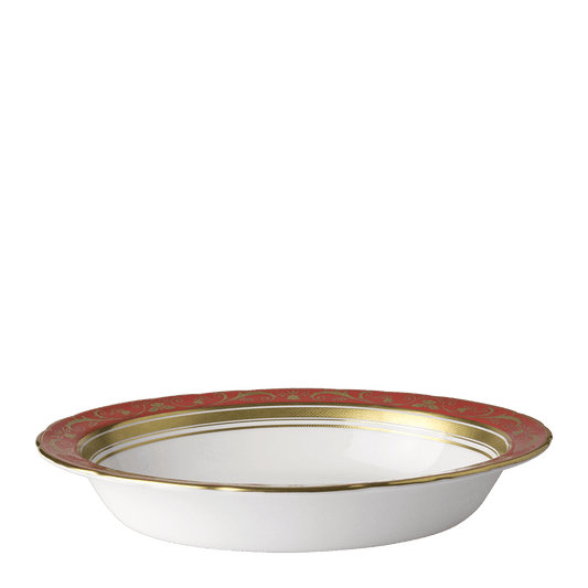 Royal Crown Derby Regency Red Open Vegetable Dish (24cm) – alternate official product image