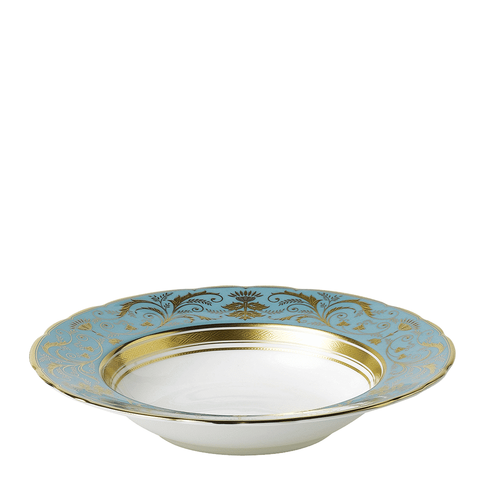 Royal Crown Derby Regency Turquoise Rim Soup Bowl (21cm) – official product image